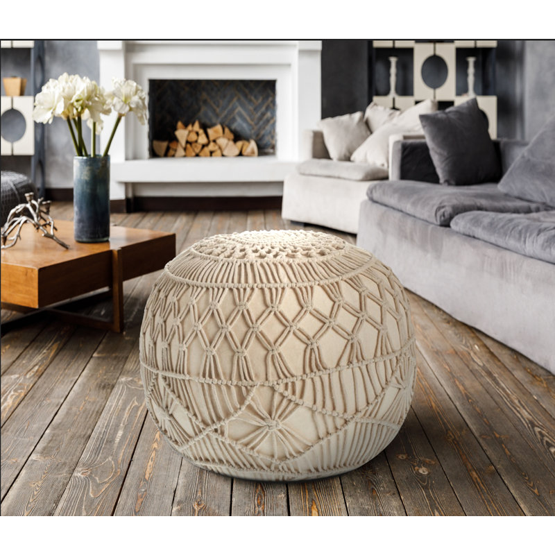Round bohemian ottoman discount